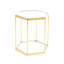 Table moderne avec de l'acier doré - plus de rangement, facile à nettoyer et à installer. Cadre en acier inoxydable à finition dorée pour maximiser l'espace de rangement, conception combinable, essuyage durable