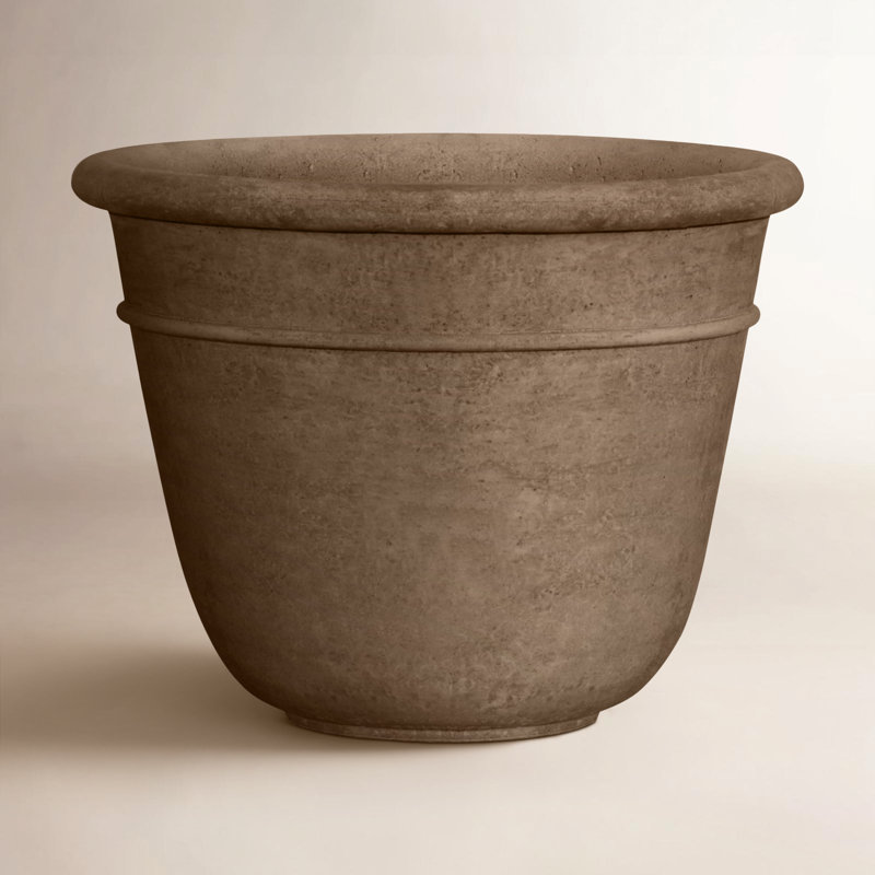 Pot à fleurs en pierre Carema, H 23,5 po x 30 po x P 30 po, Pierre calcaire vieillie