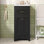 Meuble-lavabo 24 po avec lavabo en céramique intégré, armoire de salle de bain avec 2 portes, 1 tiroir basculant, meuble-lavabo simple pour petite et moyenne salle de bain, noir
