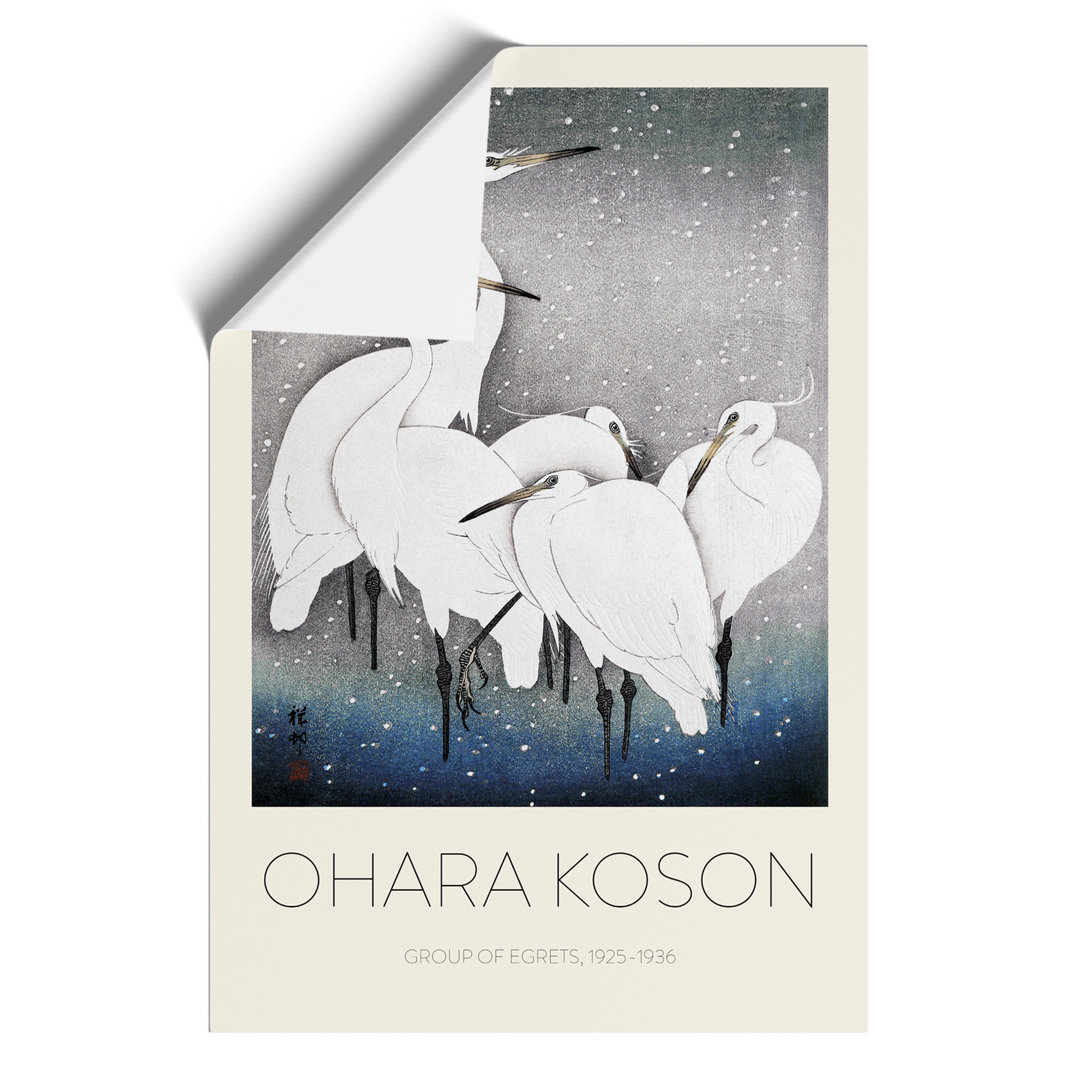Group of Egrets Print by Ohara Koson - Frameless Print