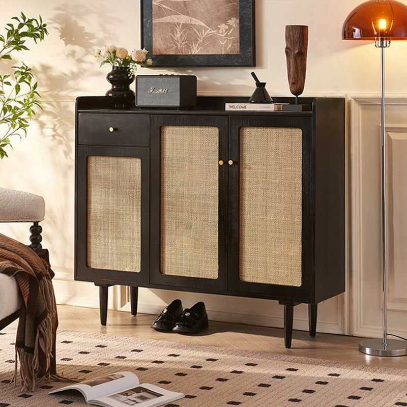 Modern Black Solid wood Shoe Storage