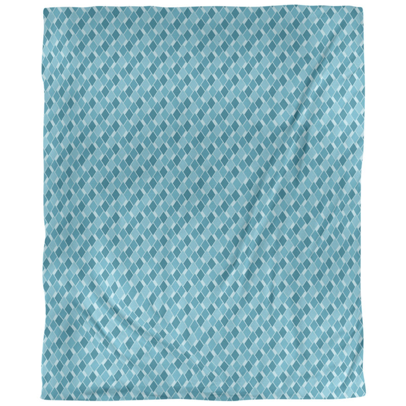 Tissu diamants, bleu, L 54 po x l 36 po, Lin naturel paloma