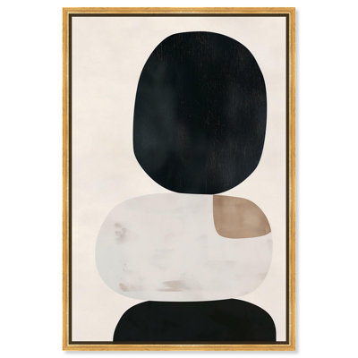 Pebble Pillars II, toile moderne boho abstraite par Art Remedy
