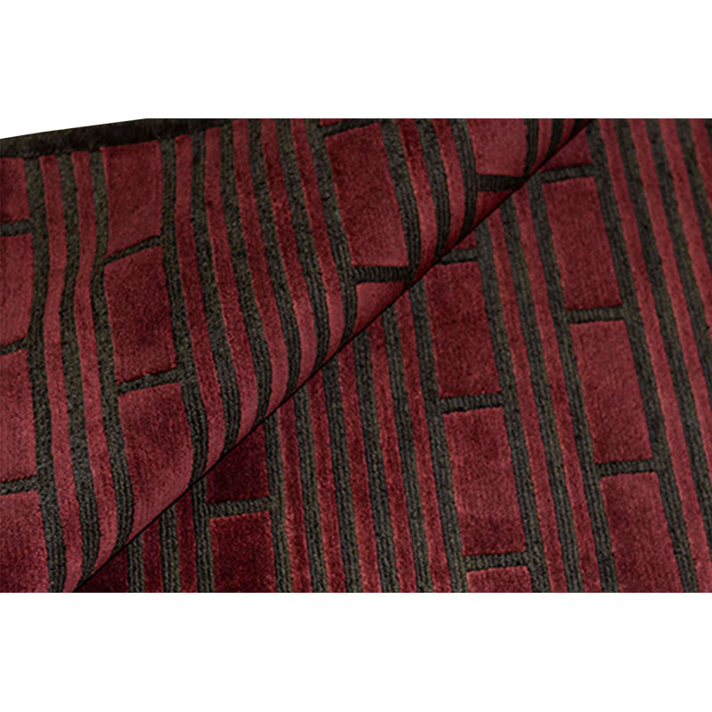 Hand-Knotted High-Quality Wine and Black Area Rug