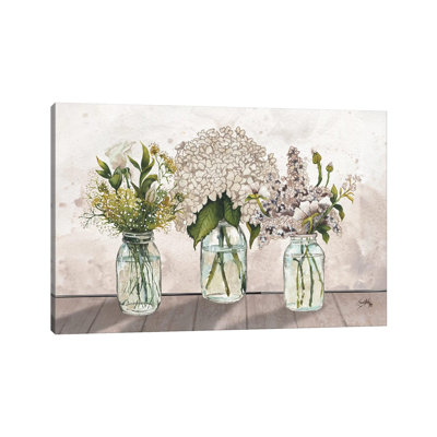 Jars of Wildflowers 1 Piece Wrapped Canvas Painting