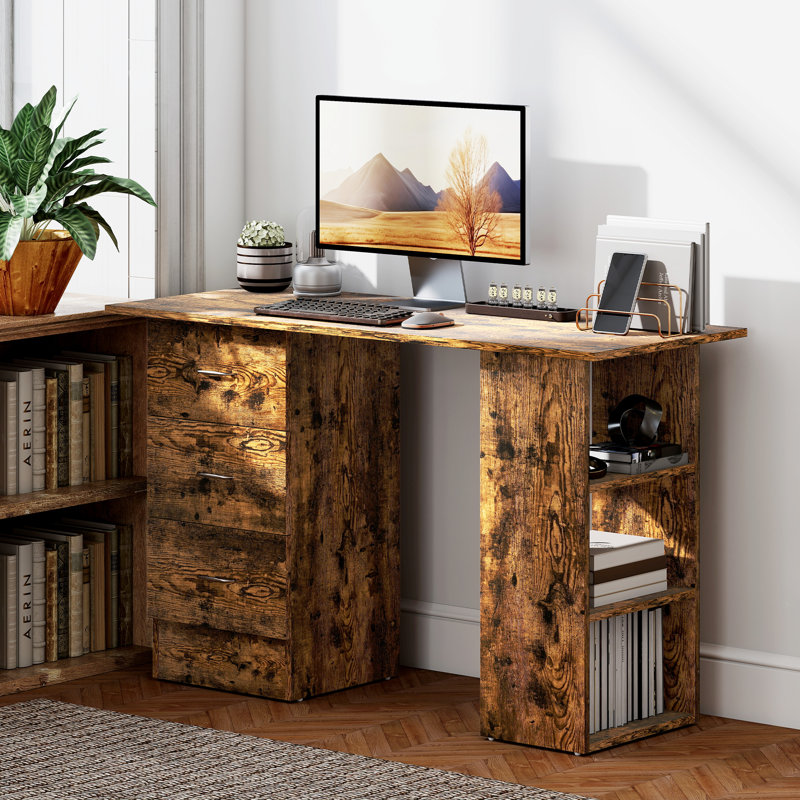 Computer Desk, Rustic Brown, Brown