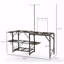 Table de patio de cuisine pliante, station de cuisson de camping portable avec support de lanterne réglable, crochets de suspension et sac de transport