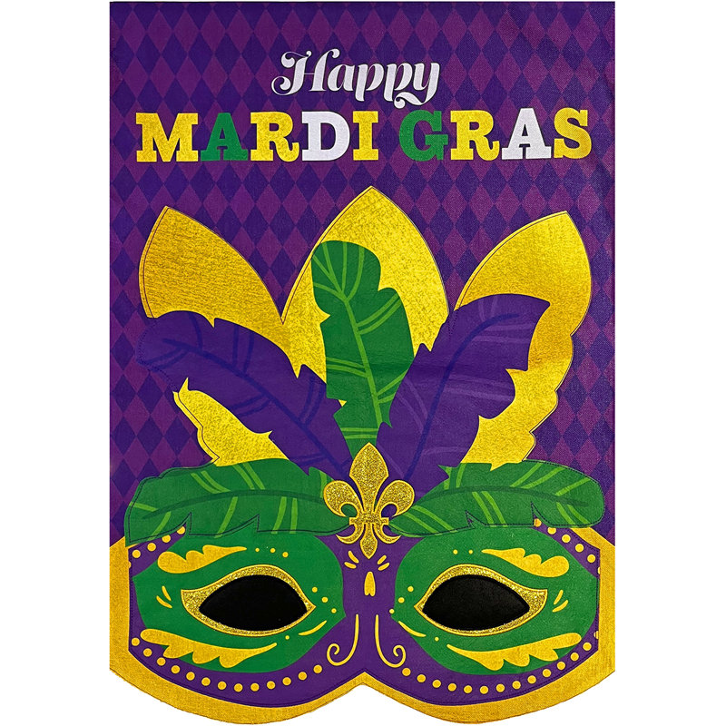 Drapeau de jardin Mardi Gras Mask
