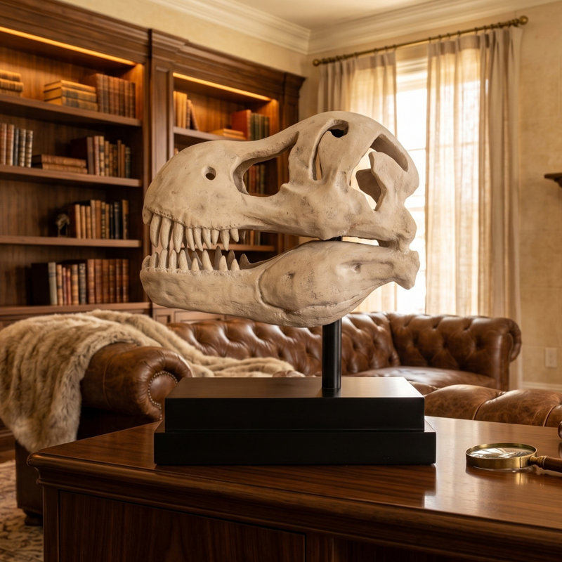 T-Rex Dinosaur Skull Fossil Sculpture