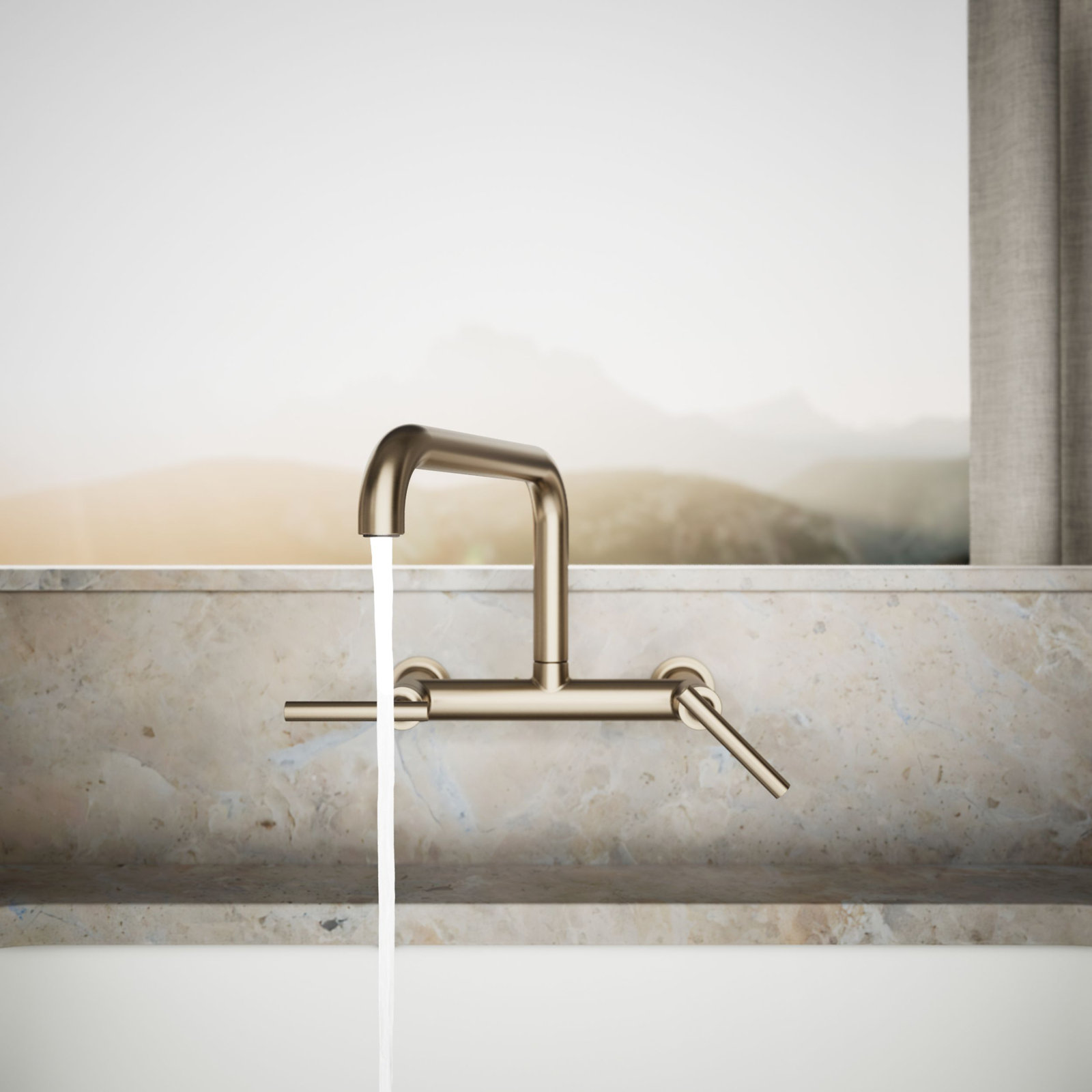 Purist Bridge Faucet, Vibrant Brushed Bronze