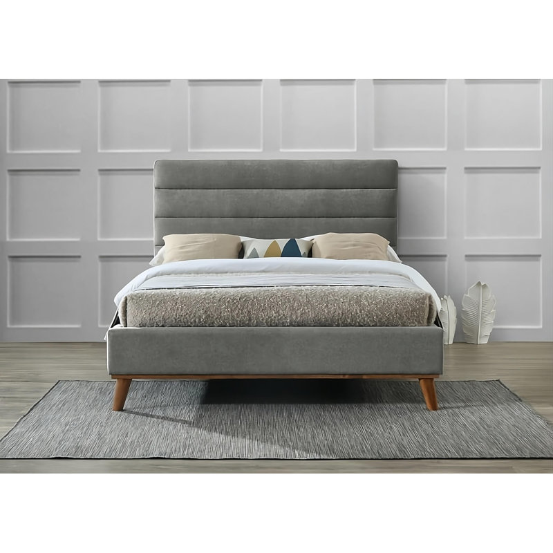 Grange Corner Upholstered Bed, Light Grey, Double (4'6)
