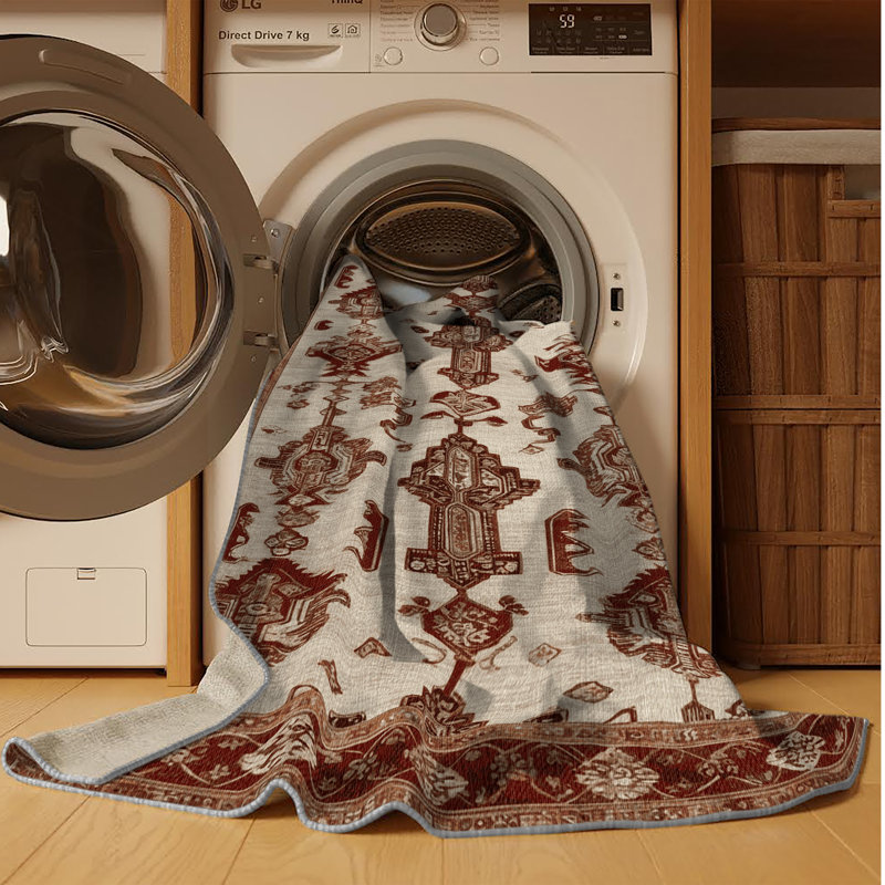 Tapis gris art déco lavable à la machine, Rond 7 pi