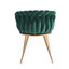 Abdurrahim Velvet Dining Chair - Ergonomic Tufted Back and Metal Legs - Button Back Armchair for Dining Room Living Room Restaurants - Single-70052657-123096726