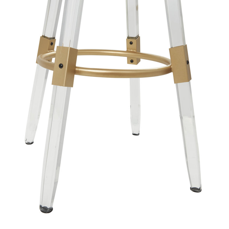 Tabouret de bar en plastique acrylique avec accents en acrylique transparent et siège en maille Usrey