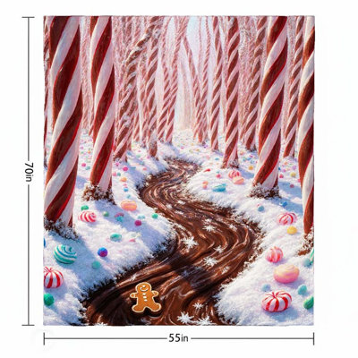 Couverture en flanelle 1Pc Christmas Village
