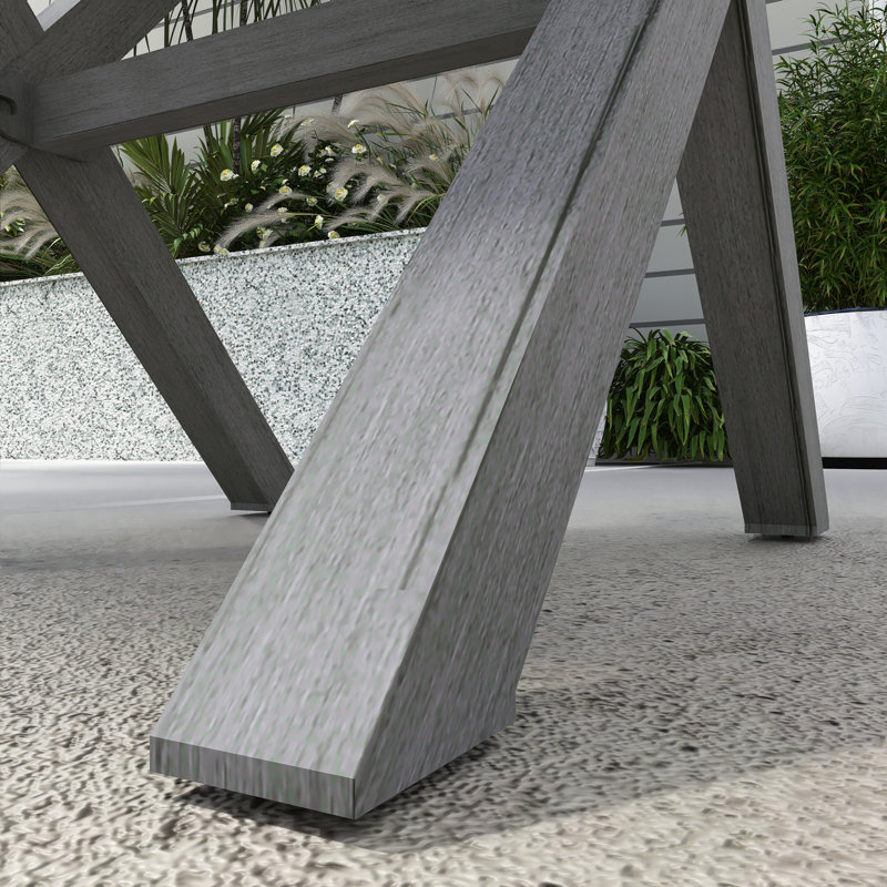 Table d'appoint carrée d'extérieur en aluminium, Gris foncé
