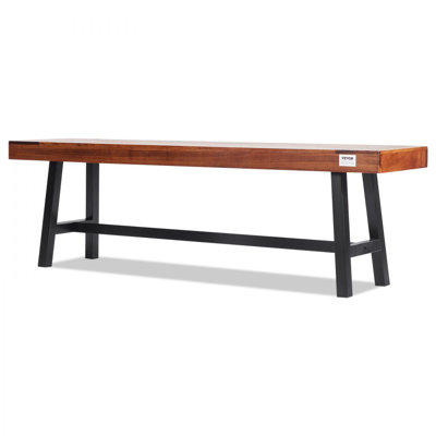 Outdoor Bench, 63 inches Wood Garden Bench with Metal Leg for Outdoors by 17 Stories