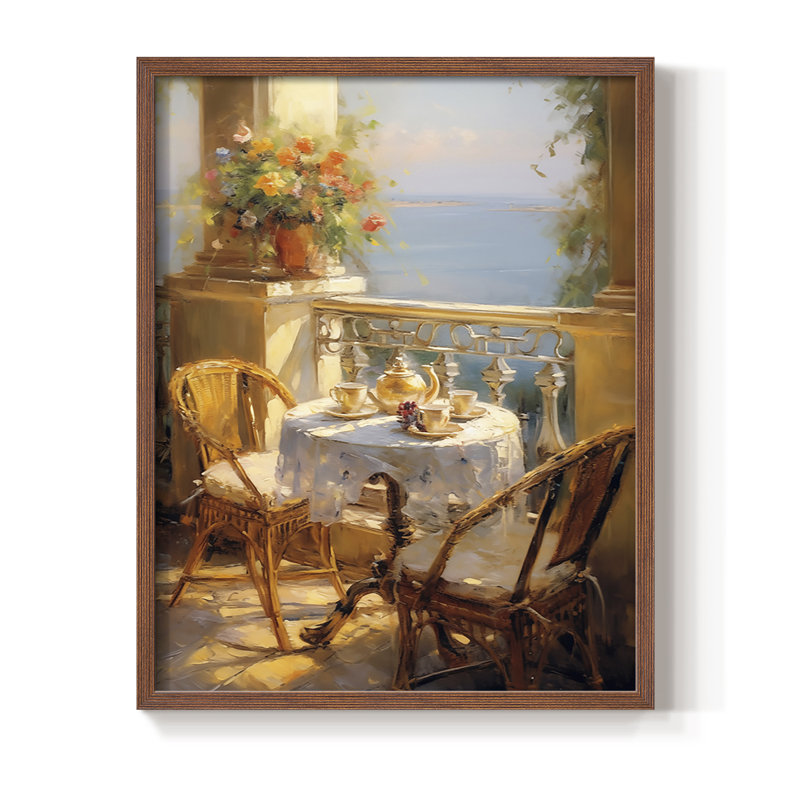 Reproduction encadrée FLORAL Series DCCLVI - bois massif, H 21 po x l 17 po, Noyer
