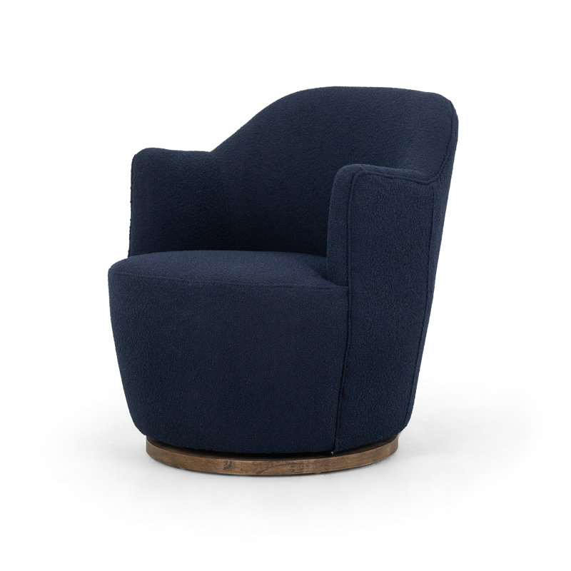 Aurora 26" Wide Swivel Armchair, Copenhagen Indigo Boucle