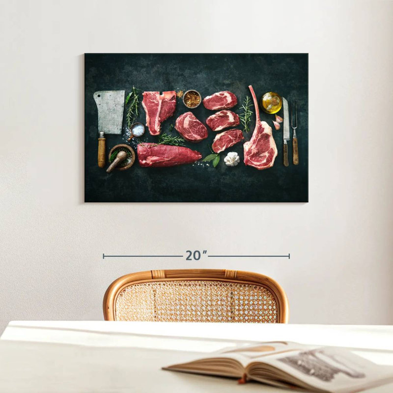Yarlin Raw Steak Cuts, 16" H x 24" W