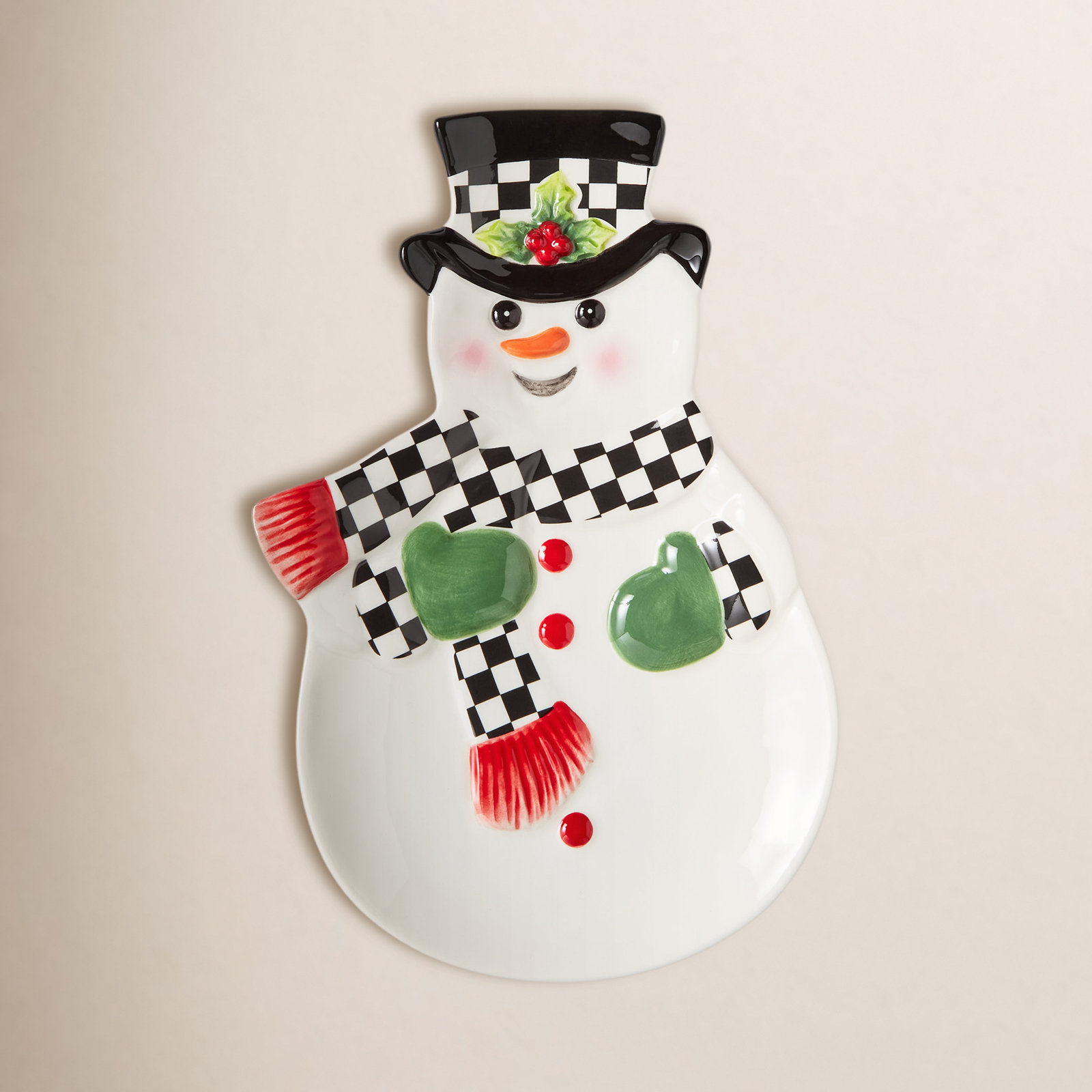 Christmas Tree Snowman Dish