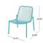 Chaises empilables d'extérieur bleu sarcelle, structure stable, arrondie, 26 po x 22,45 po x 26 po, aspect minimaliste en fer, l 26 po x P 22,45 po