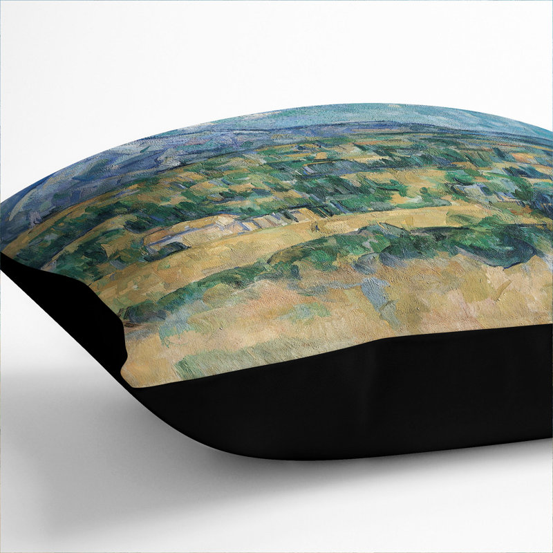 Mont Sainte-Victoire Vol.2 Square Throw Cushion, 55cm H x 55cm W x 20cm D, Black