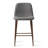 26 inch Mid-Century Modern Upholstered Counter Height Stools For Kitchen Island With Wood Grain Metal Legs-1229819269
