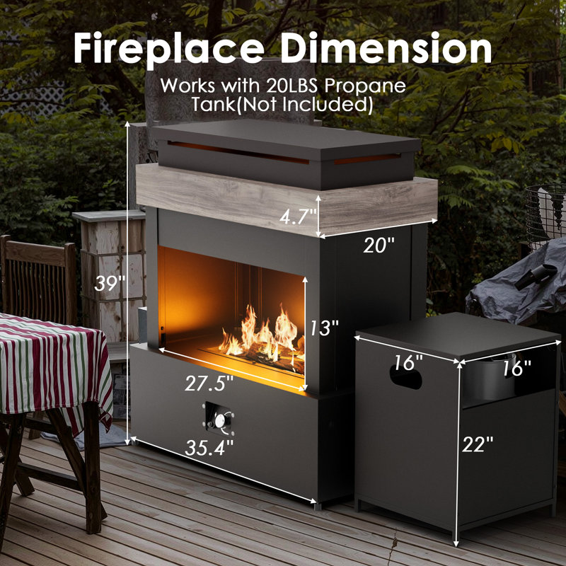 Ember 50000-BTU Outdoor Propane Fireplace