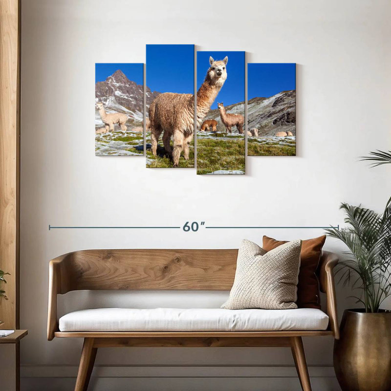 Brampt Woolly Andes Llamas, 27" H x 43" W