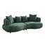 Mid Century Modern Curved Sofa With Boucle Fabric-1518043387