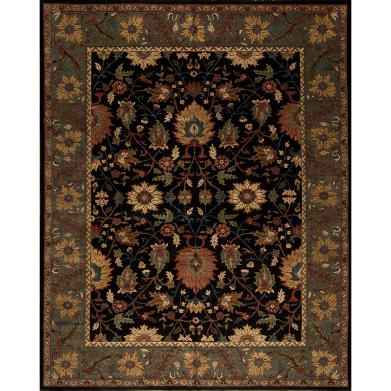 Mahal Hand Knotted Wool Area Rug, Rectangle 5' x 7'