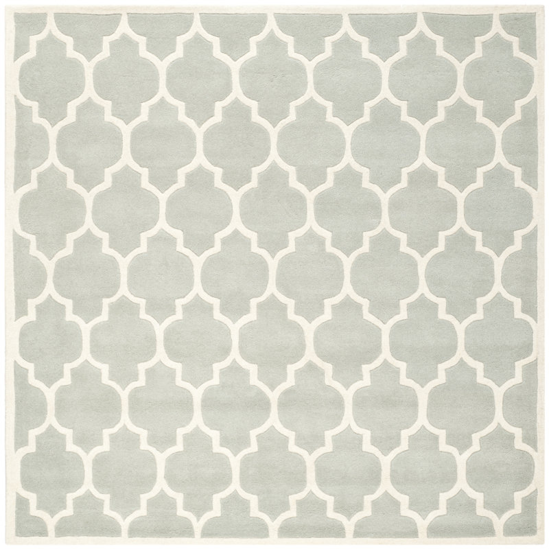 Carolene Hand Tufted Wool Geometric Rug, Square 5'