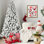 Arbre de Noël floqué pré-éclairé avec 300 lumières blanc chaud UL, 779 pointes en PVC, fil à mémoire dépliable, assemblage facile et support en métal stable, décor des Fêtes enneigé