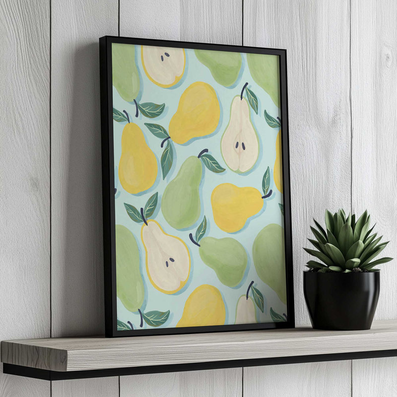 «Fruit Salad Collection Pears» par Garima Dhawan, reproduction d'art sur toile, 16" H x 12" W, Gold