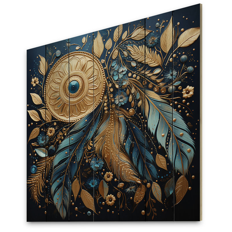 Latasha Gold Dream Catcher Gilded Dreams II sur impression sur bois, H 25 po x l 25 po x P 0,78 po