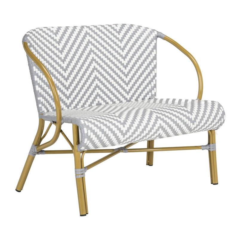 Kemah 38.5 " W Outdoor Garden Bench, Gray/White