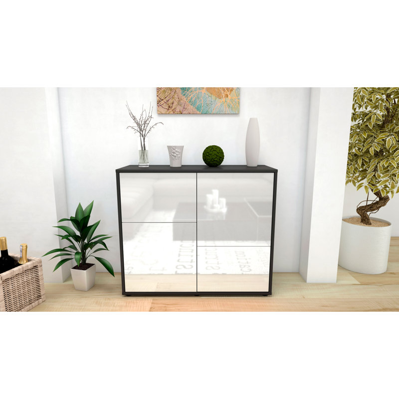Ramona 92cm Sideboard, Anthracite/High-gloss white