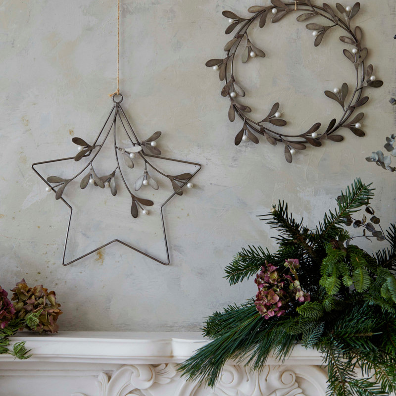 Star Mistletoe Wreath, Galvanised
