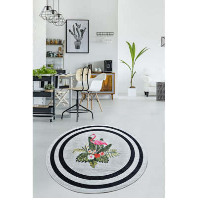 Antibacterial 100% Polyester Area Rug, 39.4 inches Diameter | 10 mm Pile Height, 700 g/m² | Non-Slip Underside, Machine Washable at 86°F | Perfect for Living Room, Bedroom & Kids' Play Area, Easy Care