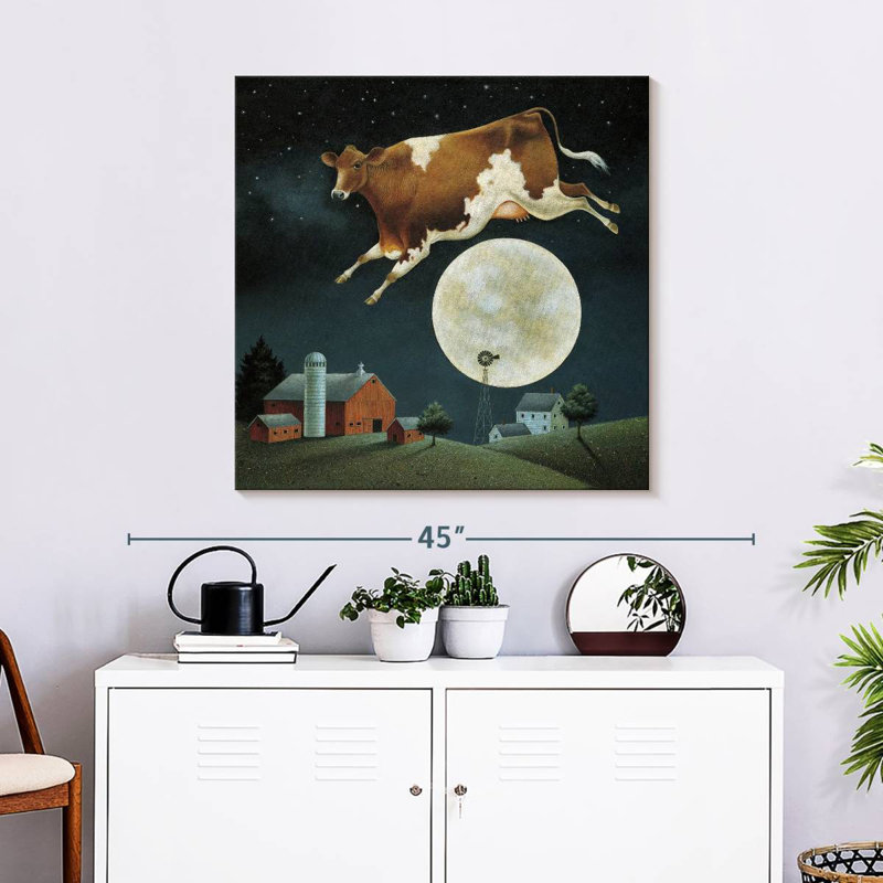 Crowle Cow Jumps Over The Moon, 30" H x 30" W