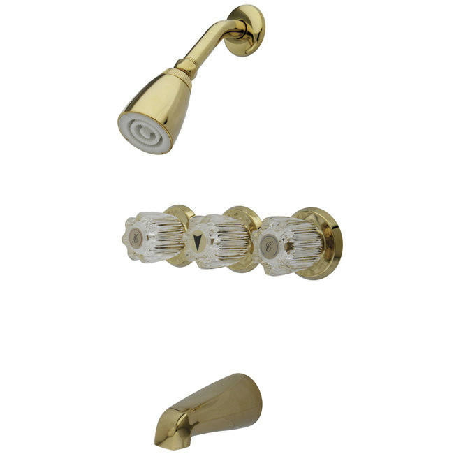 Robinet inverseur de baignoire et de douche, Laiton poli