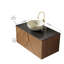 Ensemble de meuble-lavabo spacieux avec lavabo, comptoir en pierre noire au fini chêne brun