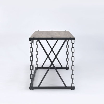 Reese Metal Console Table with Wooden Top by Williston Forge