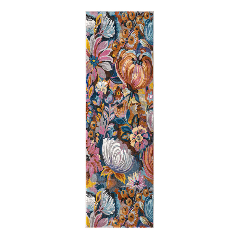 Clydine Floral Indoor Rug, Runner 2' x 6'