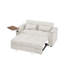 Canapé-lit en chenille beige avec accoudoirs avec rangement, port USB et table d'appoint