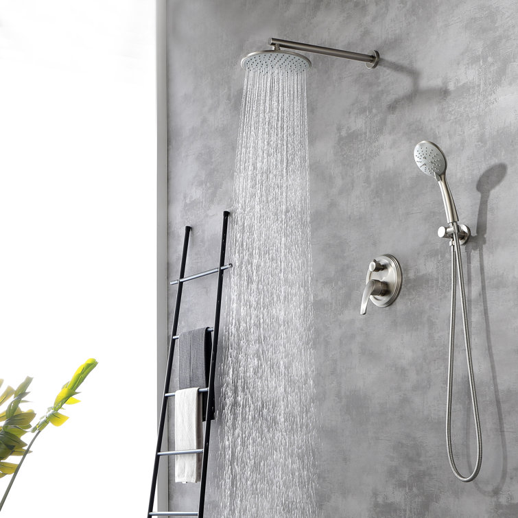 Complete Shower System In Brushed Nickel With Pressure Balancing Valve