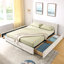 Grand cadre de lit tapissier grand avec tissu épais, cadre de lit rembourré confortable, tissu chenille, avec tête de lit et cadre de lit uni-603966218-603966221