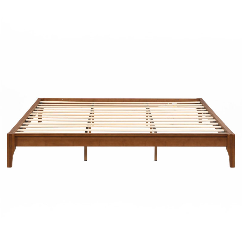 12 Inch Solid Dry Bamboo Wood Platform Bed Frame, King