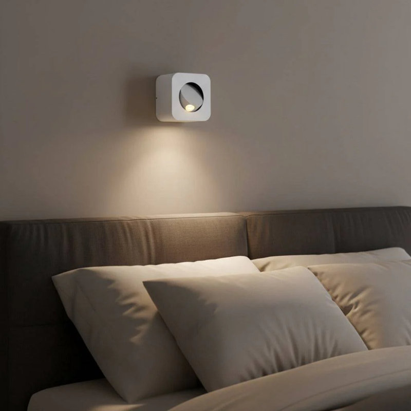 UltraBeam 3 Watt Square White Adjustable Wall Mounted Bedside Lamp